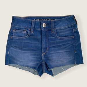 American Eagle High Rise Size 00 Super Stretch Denim Shorts